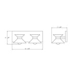 Ringsted Architectural Brushed Brass Two Light Bath Vanity