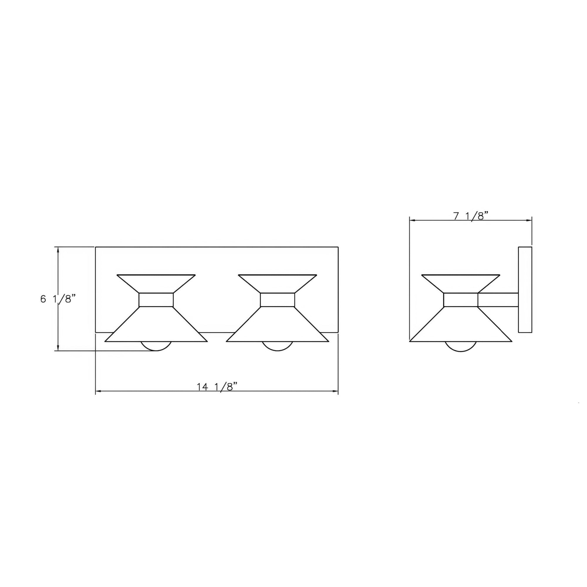 Ringsted Architectural Brushed Brass Two Light Bath Vanity