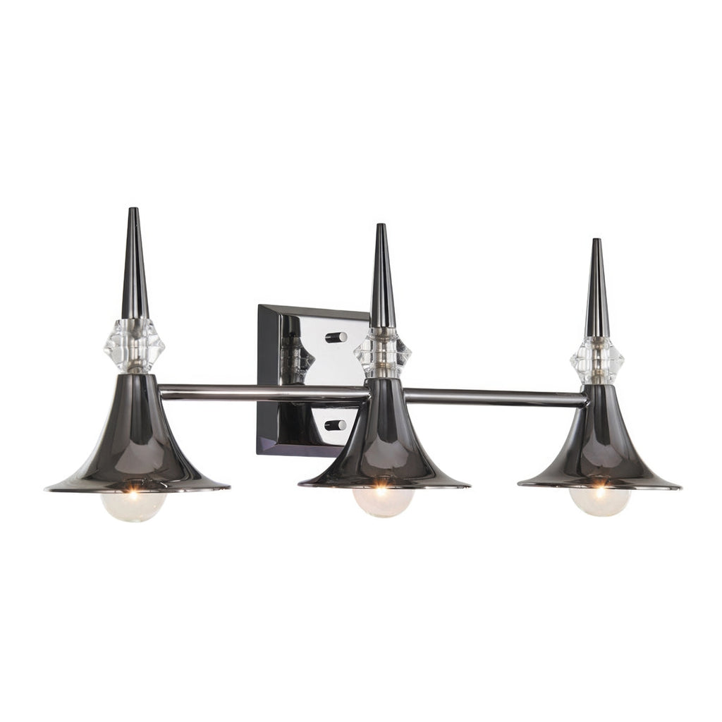Tromba Tailored Black Chrome Three Light Bath Vanity