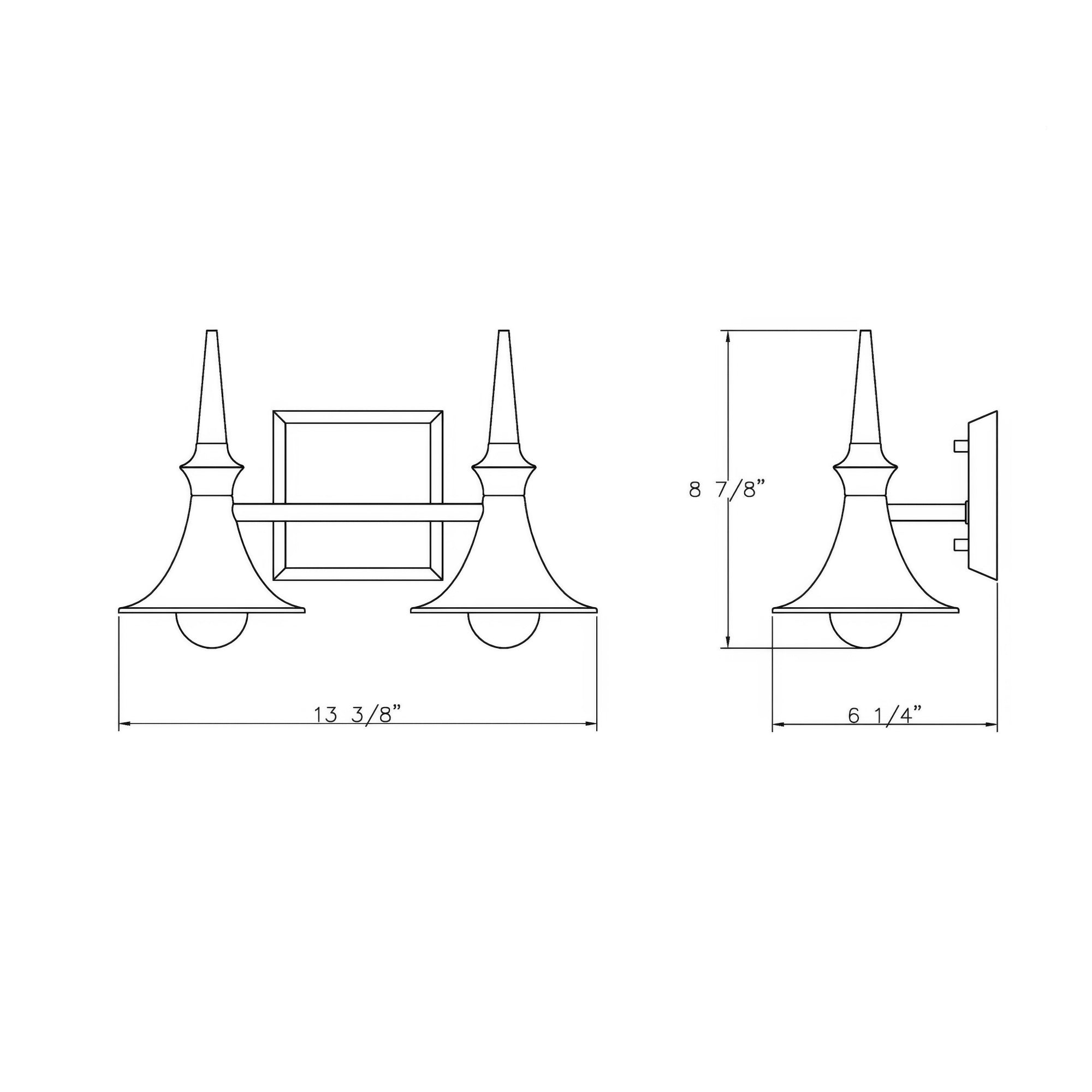 Tromba Tailored Black Chrome Two Light Bath Vanity