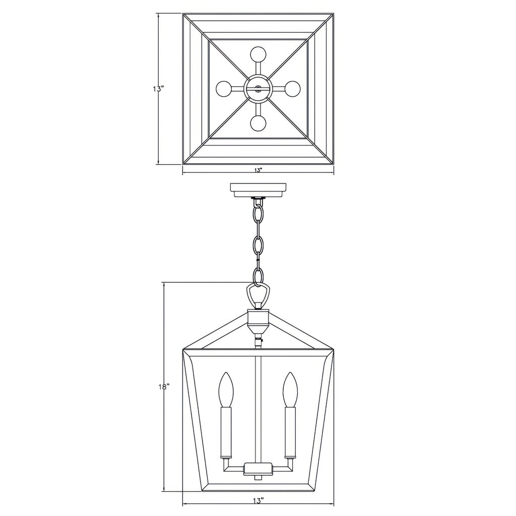 York Architectural Foyer Brushed Brass Pendant